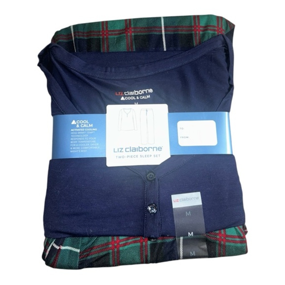 Liz Claiborne Navy and Plaid Sleep Set